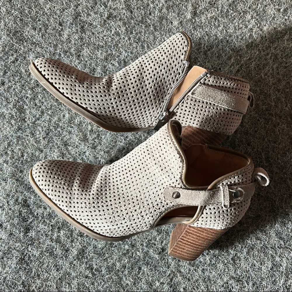 Franco Sarto Perforated Ankle Booties - Gray